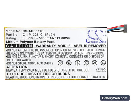 Asus Transformer Pad 3G Replacement Battery, 3.8V, 5000mAh, Li-Polymer 5