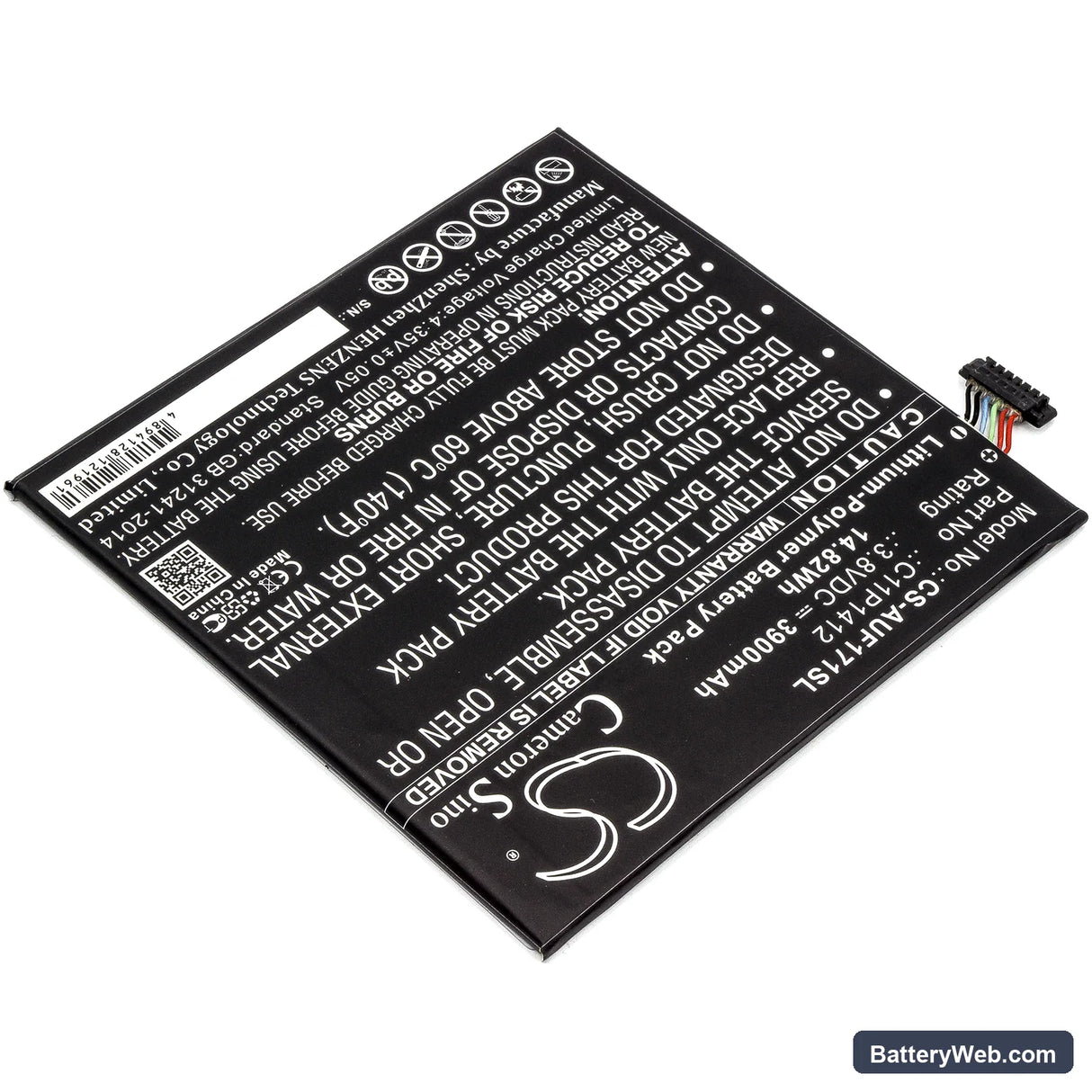 Asus Fonepad 7 FE171MG Replacement Battery, 3.8V, 3900mAh, Li-Polymer 2