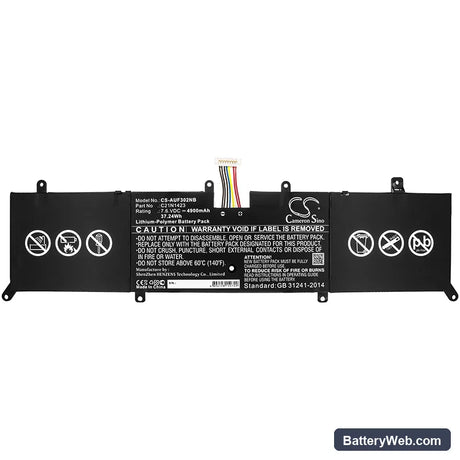 Asus R301UA-R4270T Replacement Battery, 7.6V, 4900mAh, Li-Polymer 3