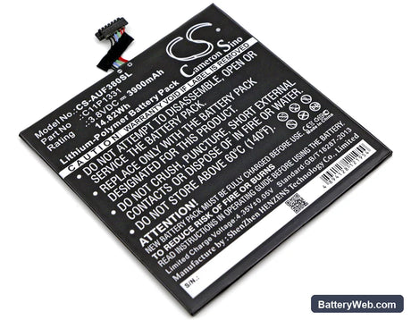 Asus Fonepad 8 Dual Sim Replacement Battery, 3.8V, 3900mAh, Li-Polymer 1