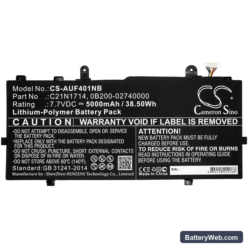 Asus VivoBook Flip 14 TP401CA-EC012T Replacement Battery, 7.7V, 5000mAh, Li-Polymer 3