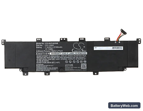 Asus F402C Replacement Battery, 7.4V, 5100mAh, Li-Polymer 5