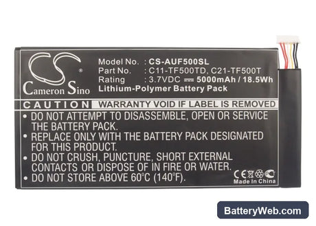 Asus EE Pad TF500 Replacement Battery, 3.7V, 5000mAh, Li-Polymer 5