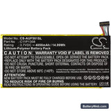 Asus Transformer Pad TF501T Replacement Battery, 3.7V, 4050mAh, Li-Polymer 3