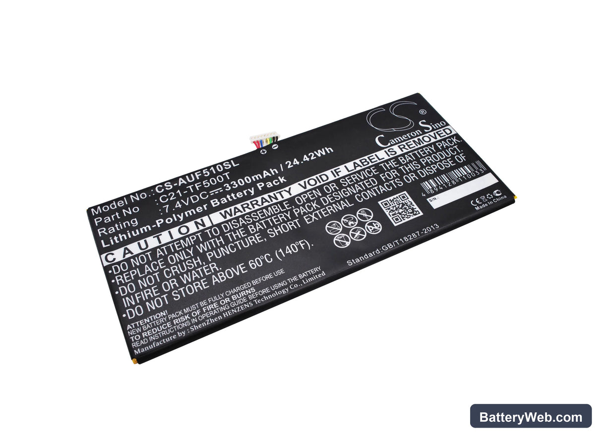 Asus Transformer Pad TF500T Replacement Battery, 7.4V, 3300mAh, Li-Polymer 1