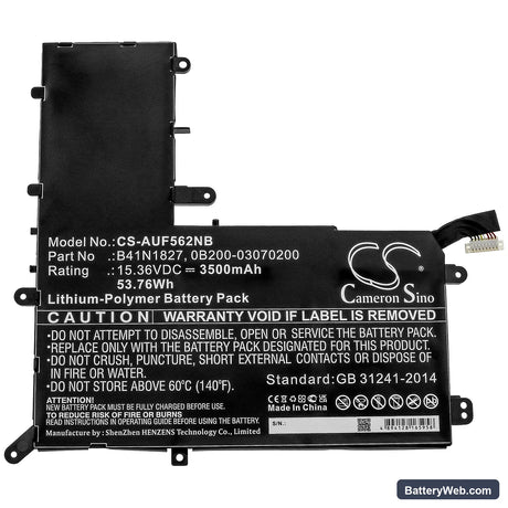 Asus UX562FA-AC023R Replacement Battery, 15.36V, 3500mAh, Li-Polymer 3