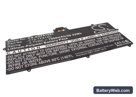 Asus Vivo Tab TF810C Replacement Battery, 3.7V, 7900mAh, Li-Polymer 1