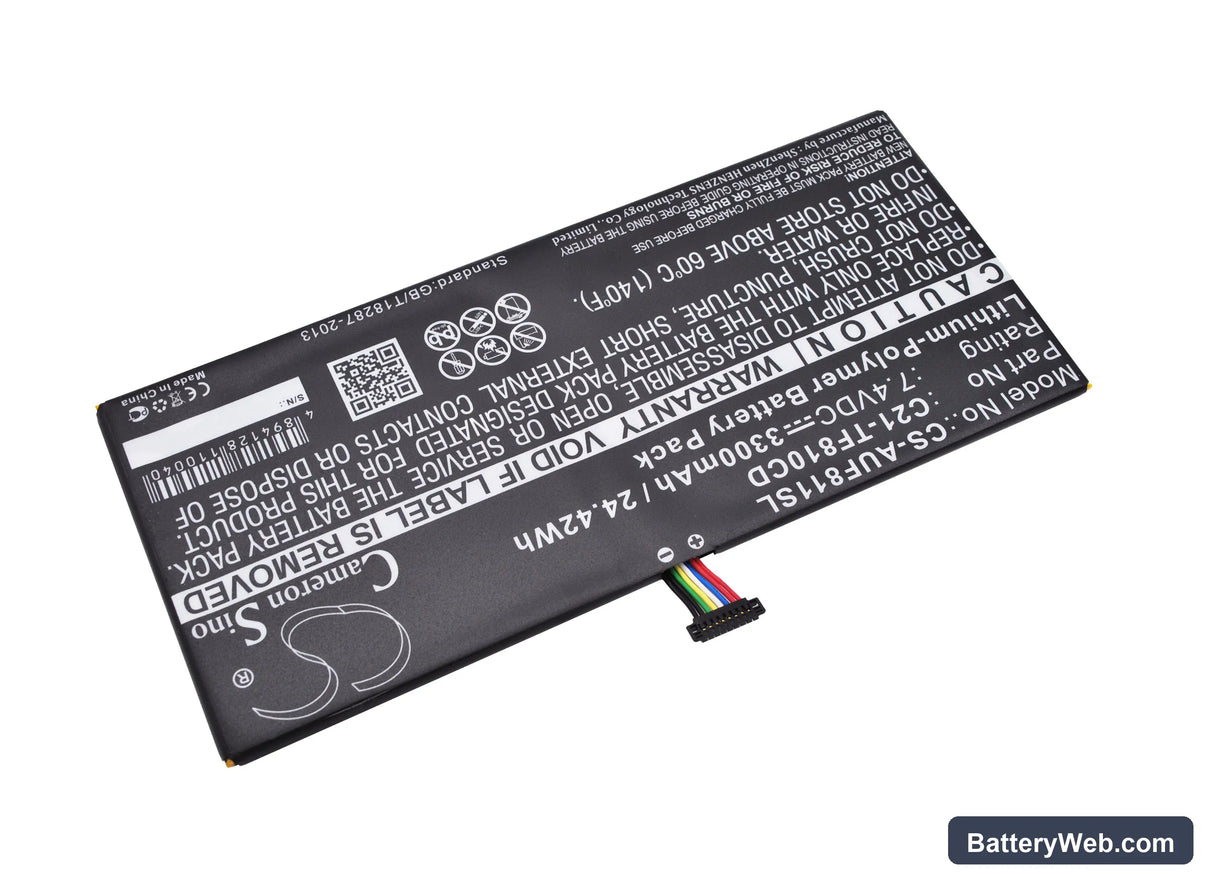 Asus VivoTab TF810CD Replacement Battery, 7.4V, 3300mAh, Li-Polymer 2
