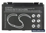 Asus F52 Replacement Battery, 11.1V, 4400mAh, Li-ion 6