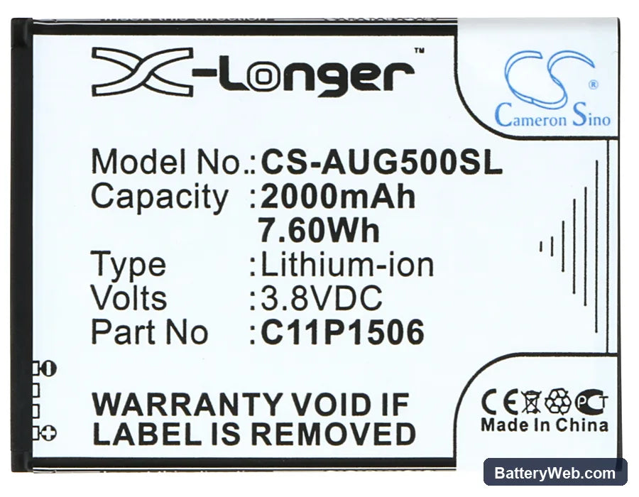 Asus Live Dual SIM Replacement Battery, 3.8V, 2000mAh, Li-ion 5