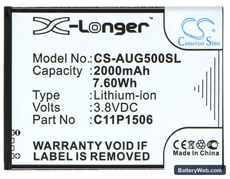 Asus Live Dual SIM Replacement Battery, 3.8V, 2000mAh, Li-ion 5