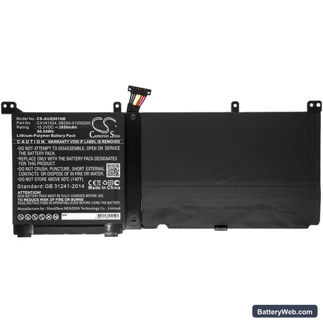 Asus ROG G501VW-BSI7N25 Replacement Battery, 15.2V, 3950mAh, Li-Polymer 3