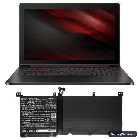 Asus ROG G501VW-BSI7N25 Replacement Battery, 15.2V, 3950mAh, Li-Polymer 5