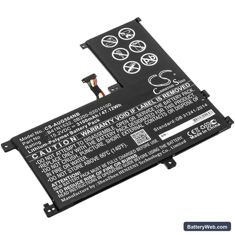 Asus Q504UA-BHI5T13 Replacement Battery, 15.2V, 3100mAh, Li-Polymer 1