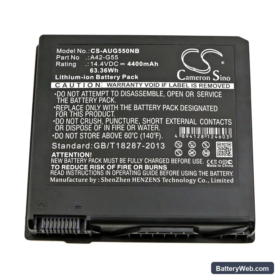 Asus G55 Replacement Battery, 14.4V, 4400mAh, Li-ion 3