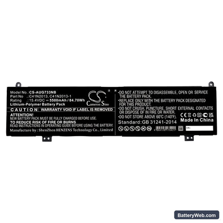 Asus ROG Strix SCAR 17 G733QR-HG061T Replacement Battery, 15.4V, 5500mAh, Li-Polymer 3