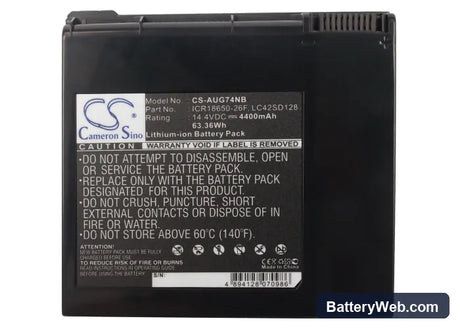 Asus G74 Replacement Battery, 14.4V, 4400mAh, Li-ion 5