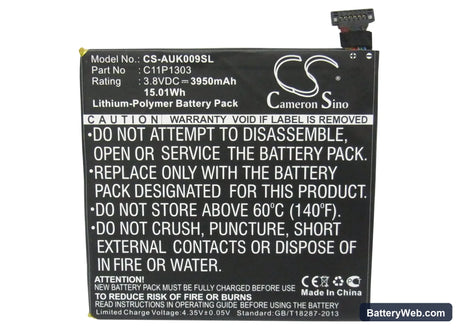 Google Nexus 7 2nd Replacement Battery, 3.8V, 3950mAh, Li-Polymer 5