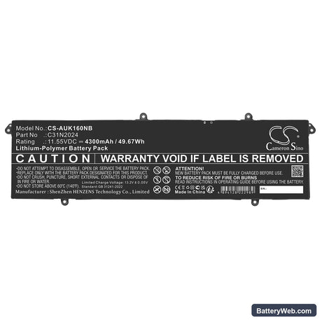 Asus VivoBook 16X K3605VC Replacement Battery, 11.55V, 4300mAh, Li-Polymer 5