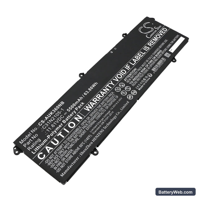 Asus K3605VU Replacement Battery, 11.61V, 5500mAh, Li-Polymer 1