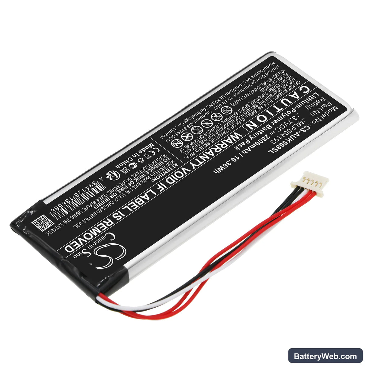 Autel TS508K Replacement Battery, 3.7V, 2800mAh, Li-Polymer 2
