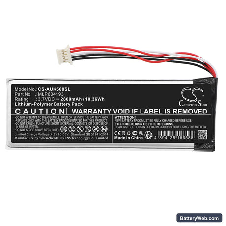 Autel TS508K Replacement Battery, 3.7V, 2800mAh, Li-Polymer 3