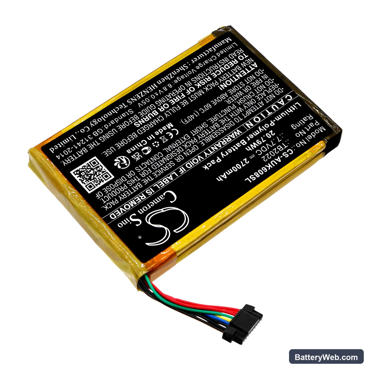 Autel MaxiBAS BT608 Replacement Battery, 7.7V, 2700mAh, Li-Polymer 2