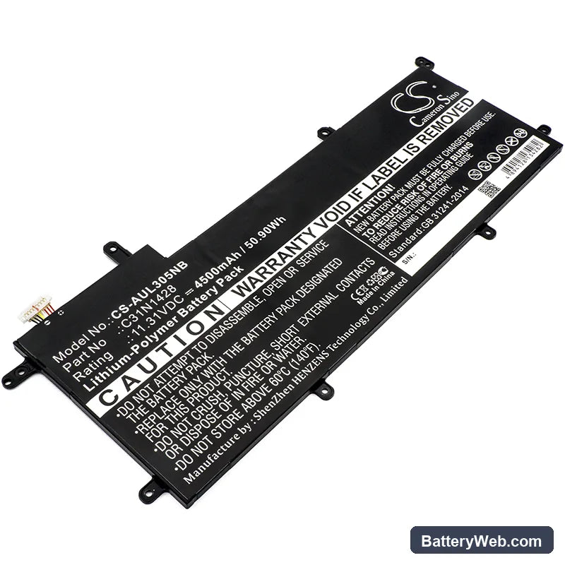 Asus Zenbook UX305LA Replacement Battery, 11.31V, 4500mAh, Li-Polymer 1