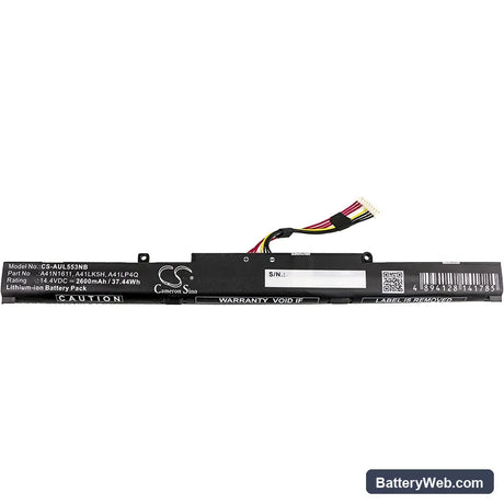 Asus GL553VD Replacement Battery, 14.4V, 2600mAh, Li-ion 5