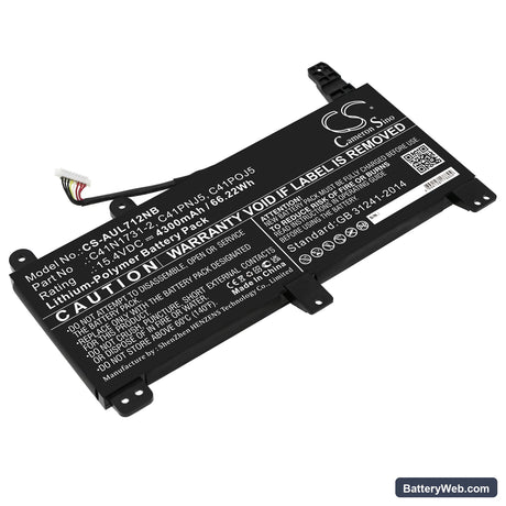 Asus ROG Strix G17 G712LW-EV251T Replacement Battery, 15.4V, 4300mAh, Li-Polymer 1