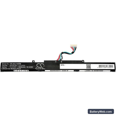 Asus GL752JW Replacement Battery, 15V, 2600mAh, Li-ion 5