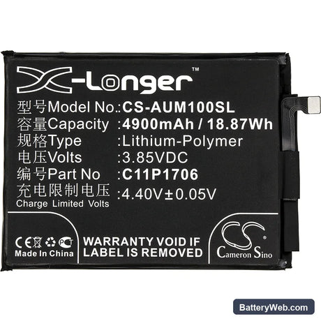 Asus ZenFone Max Pro M1 Replacement Battery, 3.85V, 4900mAh, Li-Polymer 3