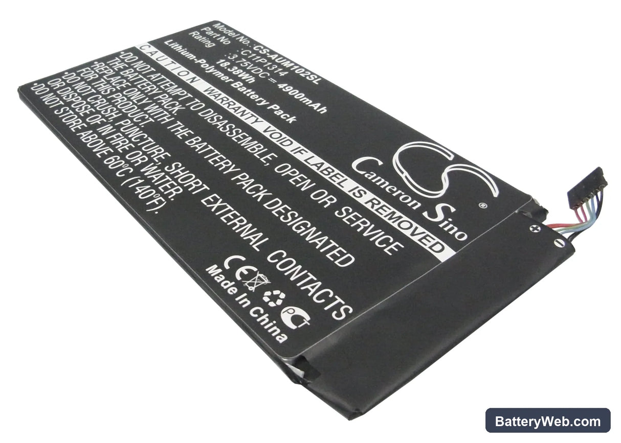 Asus Memo Pad Me102 Replacement Battery, 3.75V, 4900mAh, Li-Polymer 1