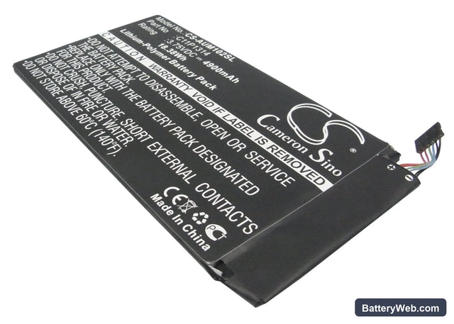 Asus Memo Pad Me102 Replacement Battery, 3.75V, 4900mAh, Li-Polymer 1
