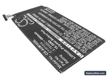 Asus Memo Pad Me102 Replacement Battery, 3.75V, 4900mAh, Li-Polymer 2