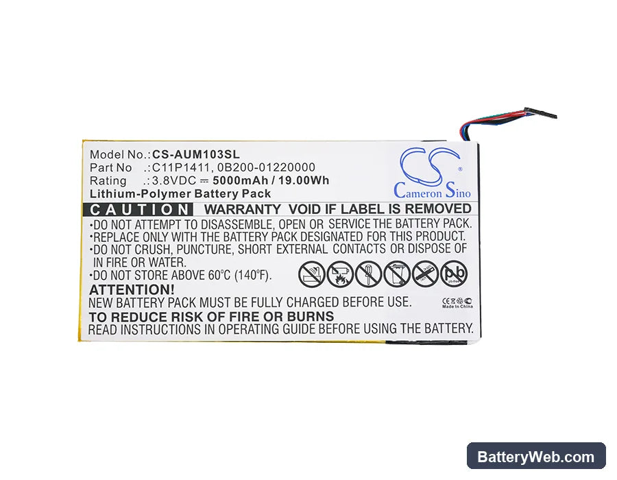 Asus MeMO Pad 10 ME103K Replacement Battery, 3.8V, 5000mAh, Li-Polymer 5