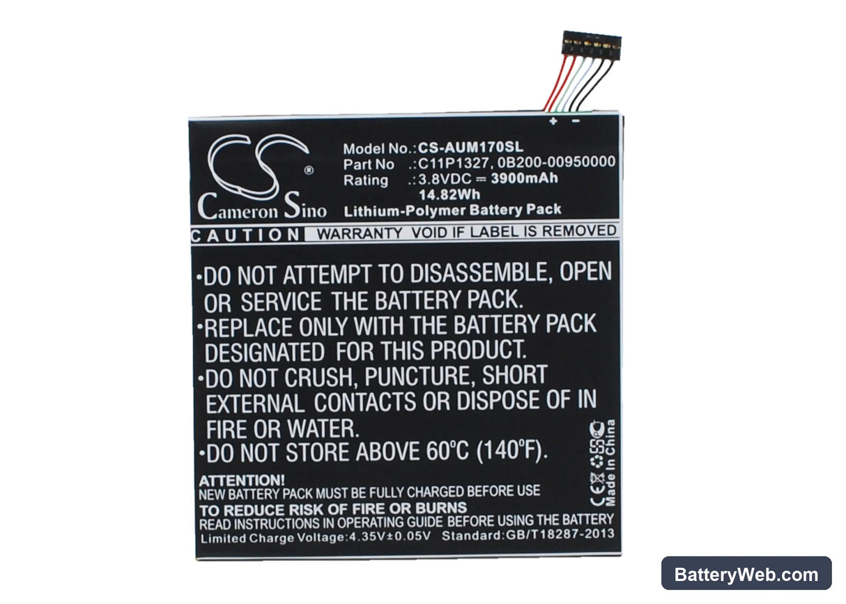 Asus MeMO Pad ME170C Replacement Battery, 3.8V, 3900mAh, Li-Polymer 1