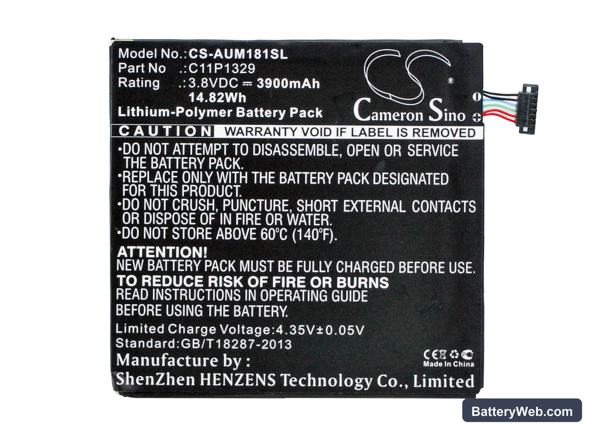 Asus Memo Pad 8 Replacement Battery, 3.8V, 3900mAh, Li-Polymer 5