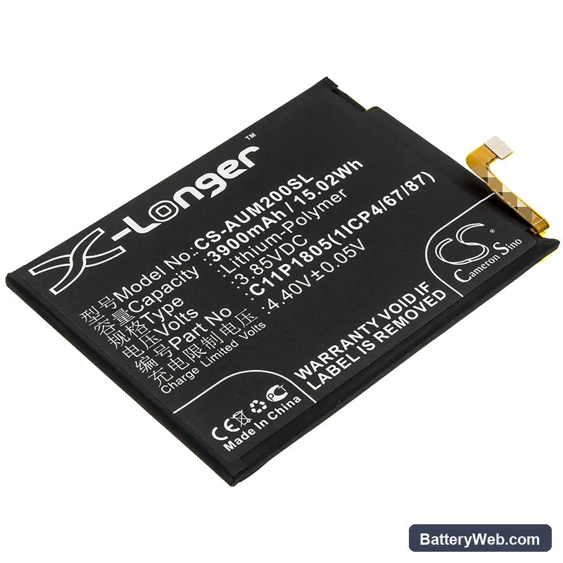 Asus ZenFone Max M2 Replacement Battery, 3.85V, 3900mAh, Li-Polymer 1