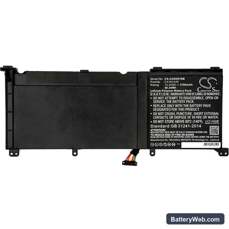Asus N501JW-1A Replacement Battery, 15.2V, 3700mAh, Li-Polymer 3