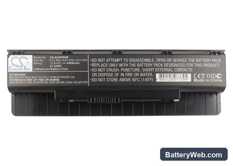 Asus N46 Replacement Battery, 10.8V, 4400mAh, Li-ion 5