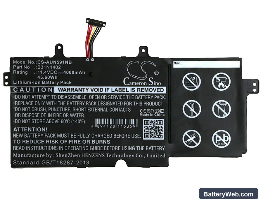 Asus N591LB Replacement Battery, 11.4V, 4000mAh, Li-ion 5