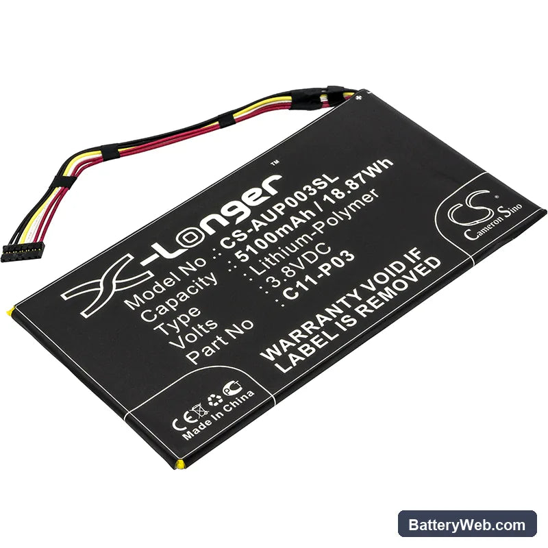Asus Padfone 2 Tablet Replacement Battery, 3.8V, 5100mAh, Li-Polymer 1