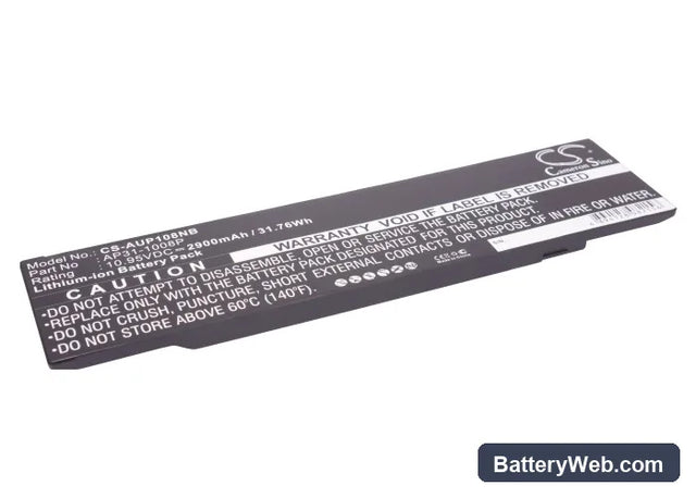 Asus Eee PC 1008 Replacement Battery, 10.95V, 2900mAh, Li-Polymer 1