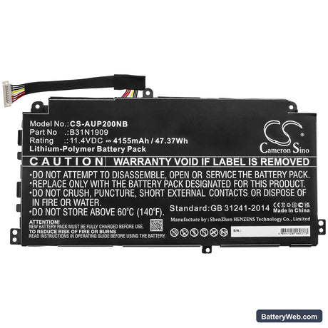 Asus ExpertBook P2 P2451FA-EK0261T Replacement Battery, 11.4V, 4155mAh, Li-Polymer 3