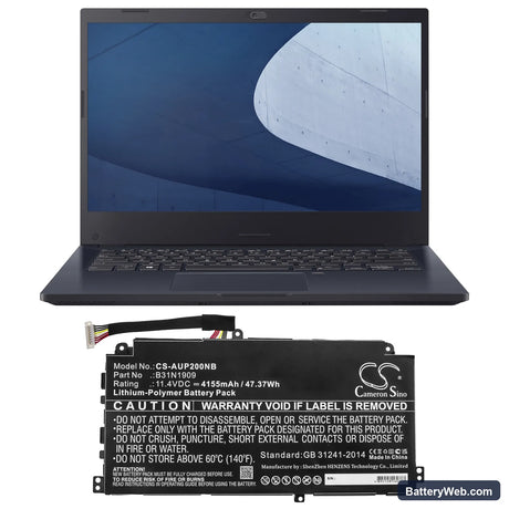 Asus ExpertBook P2 P2451FA-EK0261T Replacement Battery, 11.4V, 4155mAh, Li-Polymer 5