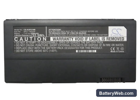 Asus Eee PC S101H Replacement Battery, 7.4V, 4200mAh, Li-Polymer 5