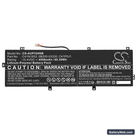 Asus Pro P3540FA-EJ0056R Replacement Battery, 15.4V, 4500mAh, Li-Polymer 3
