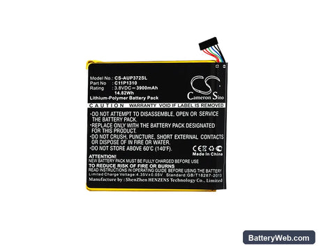 Asus Fonepad 7 Replacement Battery, 3.8V, 3900mAh, Li-Polymer 5