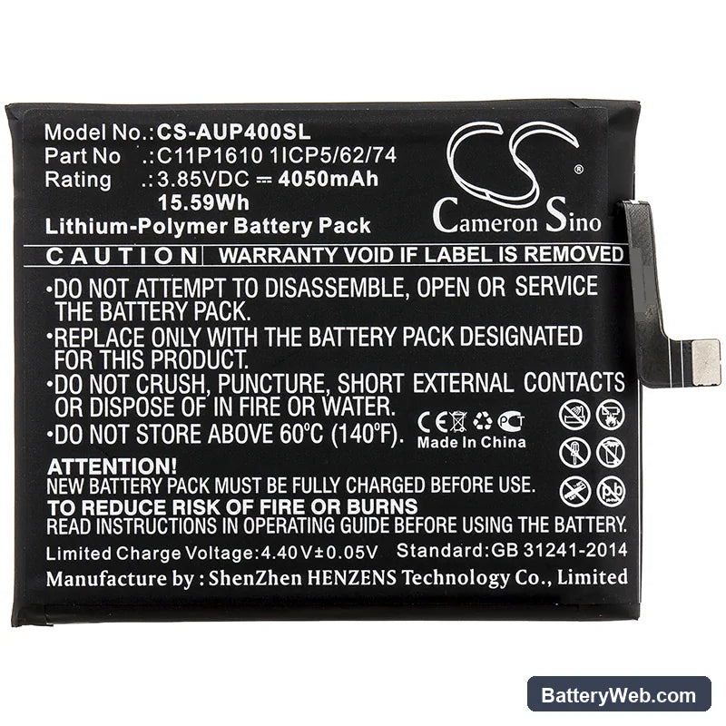 Asus ZenFone Pegasus 4A Replacement Battery, 3.85V, 4050mAh, Li-Polymer 3